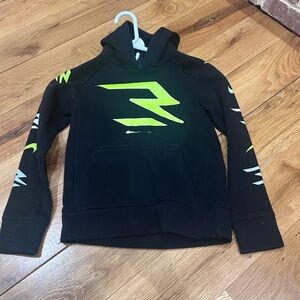 Nike Black and Neon Green Kids Hoodie